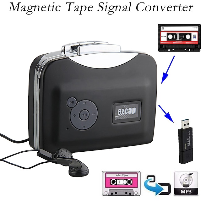  Standalone Cassette Player Portable Cassette Tape to MP3 Converter ,Walkman Music Recorder Recorded MP3 to USB Flash