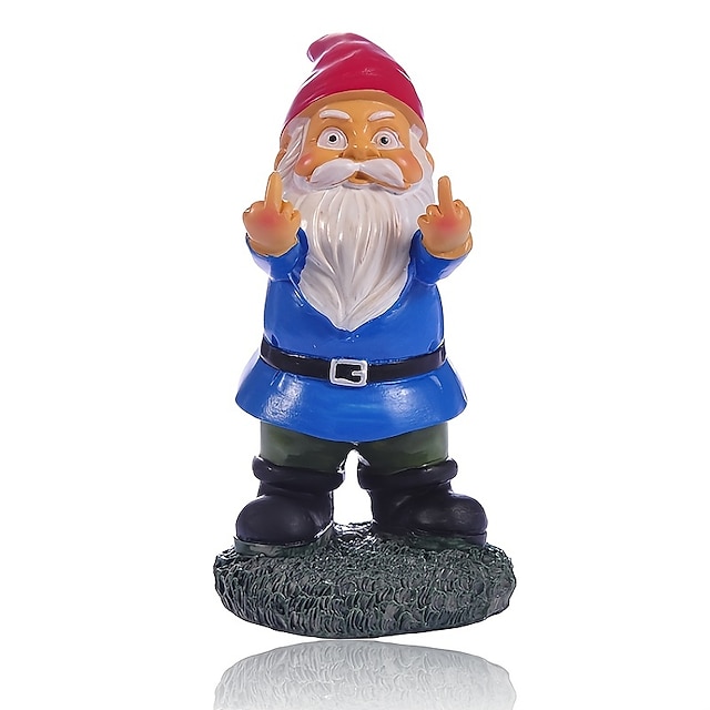 Rude Gnome,funny Garden Gnomes Colorful Garden Ornaments Double Middle 