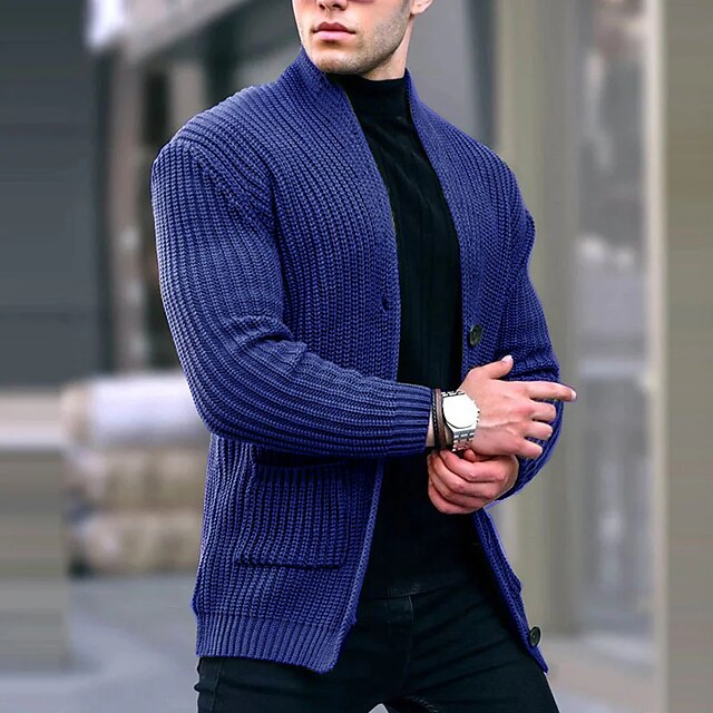 Male Sweater Cropped Knitted Knit Long Knitted Solid / Plain Color Y ...