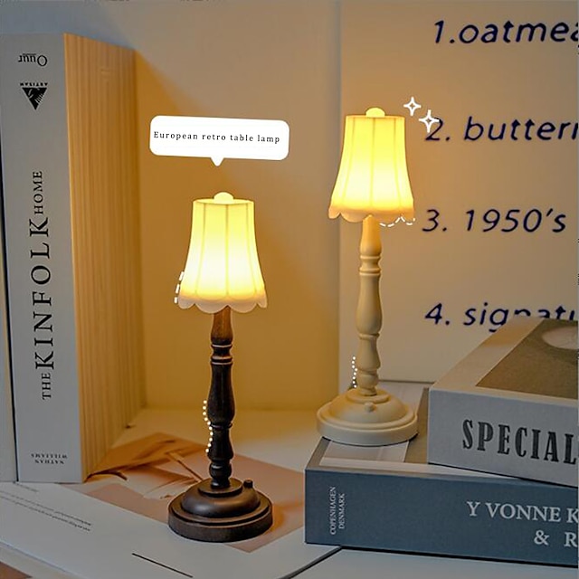  Retro lampka nocna sypialnia nocna ochrona oczu mała lampka nocna stolik europejski mini ozdoba dekoracja prezenty do domu