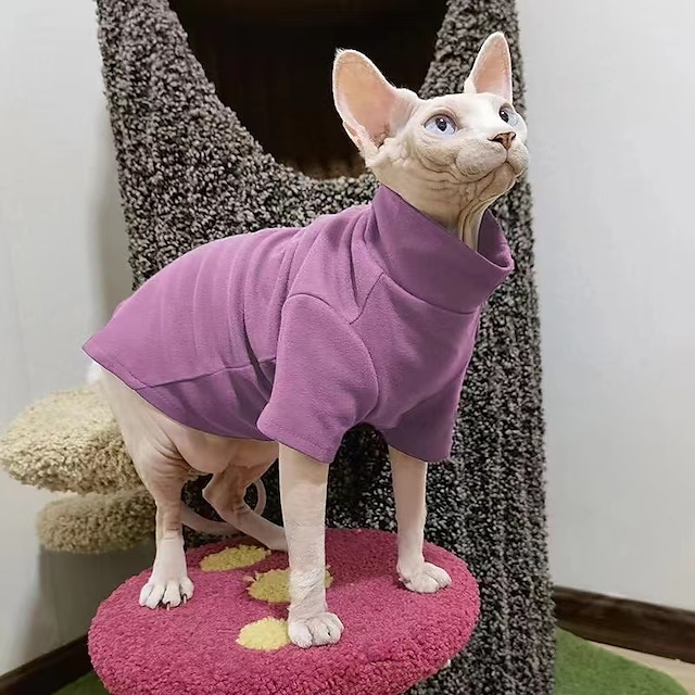 Roupa de gato sem pêlos esfinge outono/inverno subpêlo térmico devon konis encaracolado roupas outono/inverno
