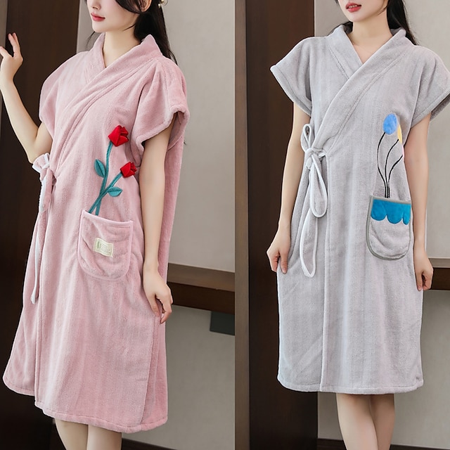  bærbar badekåbe damebadehåndklæde kan bære indpakningshåndklæde bærbar badekåbestil voksenabsorberende damebadekåbe