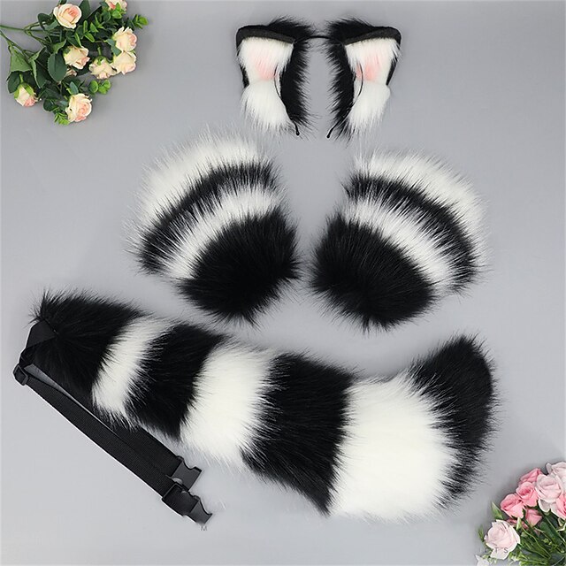 Purple Cat Ears Headband - Furry Animal Ear Hair Hoop For Halloween, Cosplay, Costume Parties