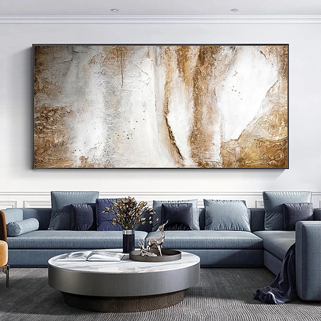 Mintura Handmade Abstract Thick Texture Gold Oil Paintings On Canvas Wall Art Decoration Modern Pictures For Home Decor Rolled Frameless Unstretched Painting 13