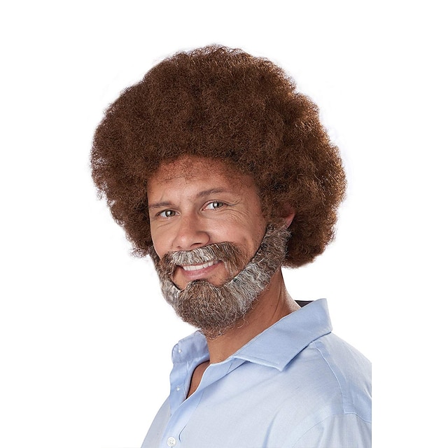  kalifornien kostymer mäns glada målare peruk skägg & mustasch en storlek