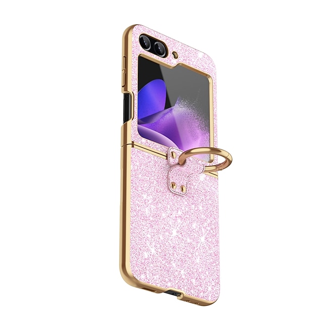  telefon Etui Til Samsung Galaxy Z Flip 6 Z Flip 5 Z Flip 4 Z Flip 3 Bagcover Bærbar Støddæmperramme Belægning Himmel Glitterskin TPU PC Metal