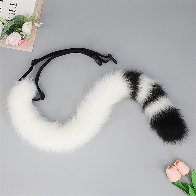  Couvre-chef à oreilles de bête en peluche, gants à doigts ouverts, queue de bête, accessoires de cosplay, accessoires pour cheveux, ensemble queue de chat