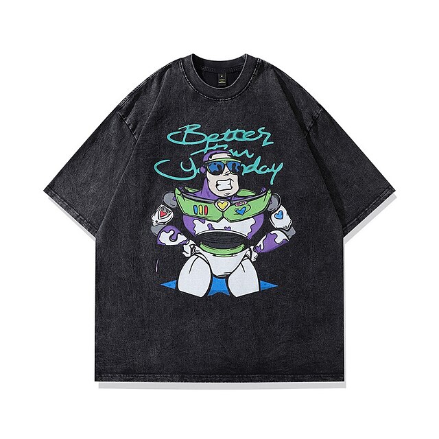  Costume cosplay Maglietta T-shirt oversize lavata con acido Stampa Grafica Per Per uomo Per donna Da ragazzo Per bambini Stampa a caldo Casual / quotidiano