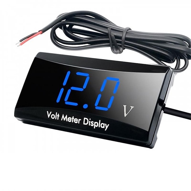  mini 12v led display voltímetro à prova dwaterproof água medidor de tensão do carro volt medidor do painel
