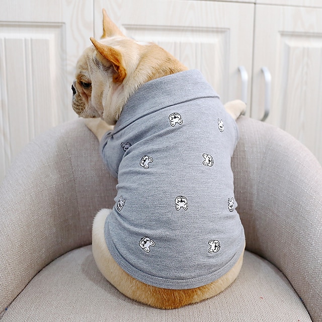  vestiti per animali domestici fa niu vestiti bel marchio di moda grigio ricamo completo piccola camicia fa dou cane da compagnia cane keji