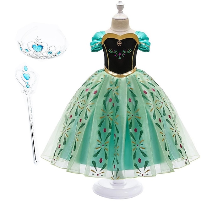  Lapset Vähän Tyttöjen Mekko Kuvitettu Geometrinen Kukka Tyllimekko Syntymäpäiväjuhlat Cosplay-asut Pegeant Kirjottu Painettu Apila Prinsessa Lolita Tyylikäs Makea Mekot Pääsiäinen