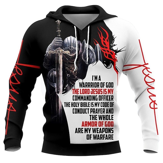 Mens Graphic Hoodie Knights Templar Prints Daily Classic Casual 3D ...