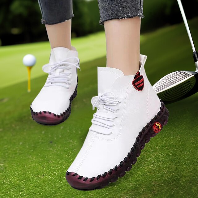  dámské tenisky bojové boty nadměrná velikost golfové boty umělá kůže zip s kulatou špičkou ploché barvy jednobarevná móda ležérní pohodlí černá bílá červená