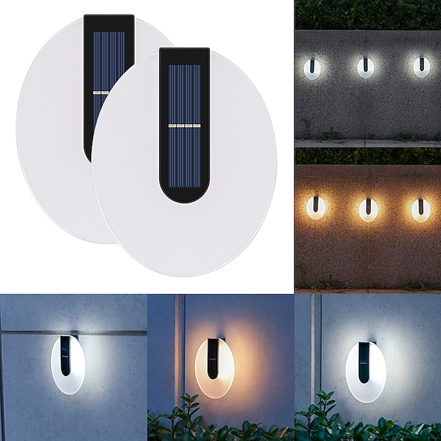  napelemes kültéri kerti lámpa vízálló fali lámpa kétféle világítási mód villa fali kerítés veranda udvari táj dekoráció 1/2db