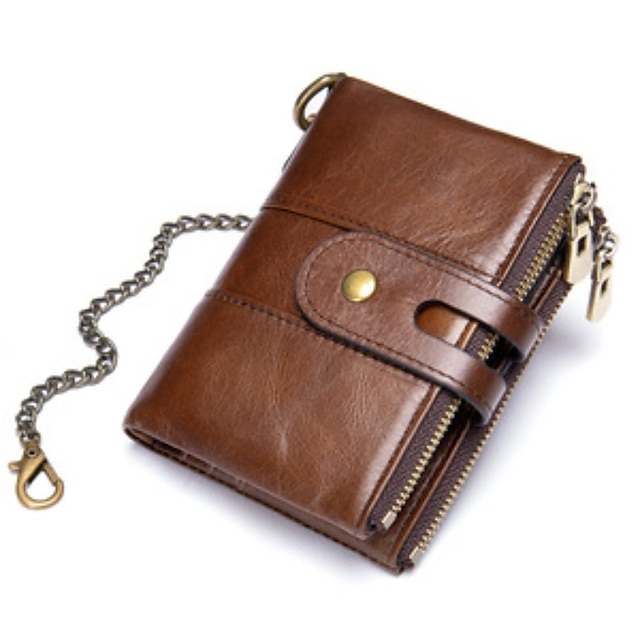  rfid blockerande dubbelsidig plånbok för män - korthållare i äkta läder med stöldskyddsfunktioner minimalistisk design och ID-fönster - perfekt present till alla hjärtans dag