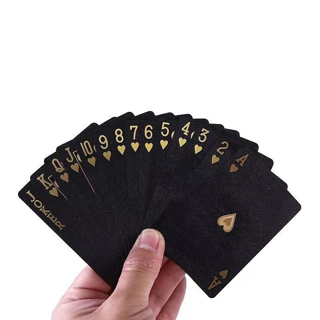  svart gull poker slitesterk vanntett gullfolie high-end poker party bordplate slåss utleier pvc kort