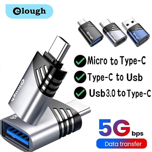  Elough OTG Adapter USB 3.0 Type C USB C Male To Micro USB Female Converter For Computer Samsung Huawei Xiaomi Type C To USB OTG