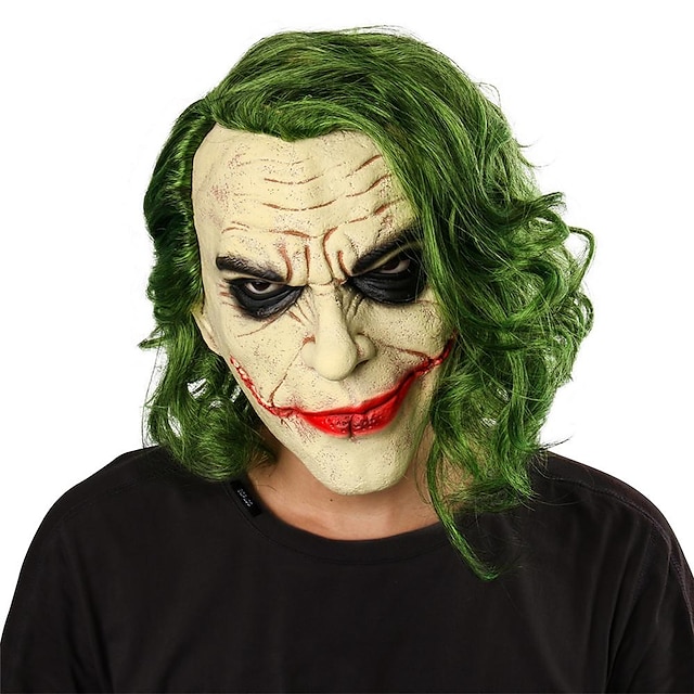  The Dark Knight Joker Halloween Props Masquerade Mask Men's Cosplay Halloween Halloween Masquerade Halloween Masquerade Easy Halloween Costumes