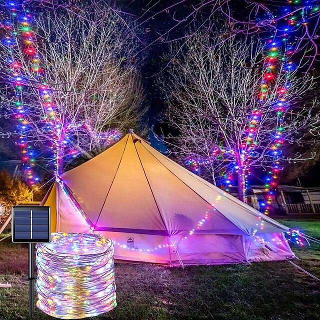  solenergi kobbertråd lys park plenfest utendørs belysning julestreng romoppsett dekorativt lysstreng