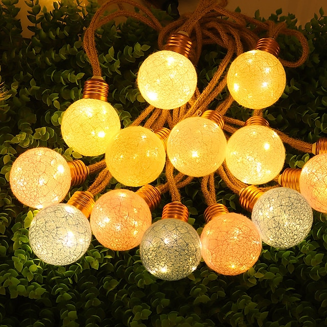  solar string lights tau utendørs fe string lights solar lys dekorasjoner rustikk elegant gårdshus innredning for mantels vegger 7,5m 16leds