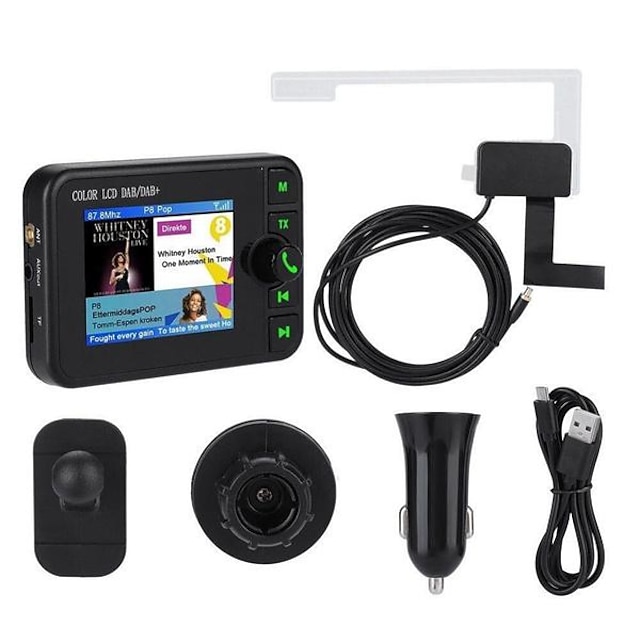  شاشة عرض ملونة جهاز استقبال راديو dab في جهاز استقبال البث الرقمي للإشارة الصوتية للسيارة dab + جهاز استقبال راديو السيارة mp3 fm trans
