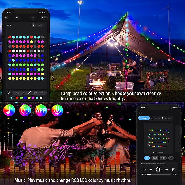 LED Light Strip RGB Magic Color APP Control Magic Light String LED