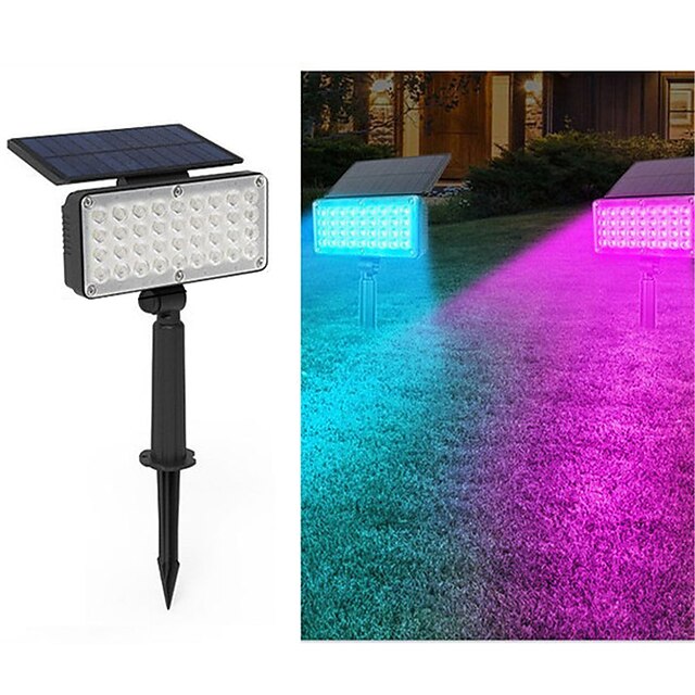 värikäs rgb aurinko nurmikkolamppu maa-asennus- ja projektiolamppu ulkona kirkas piha maisema puuvalaistus ja kohdevalot