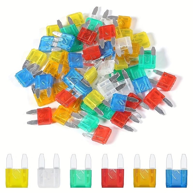  60pcs Auto Fuse Combo Kit - Mini Multicolor & Multi-Function - Replacement Kit For Car/RV/Truck/Motorcycle/Boat/SUV Auto Fuse