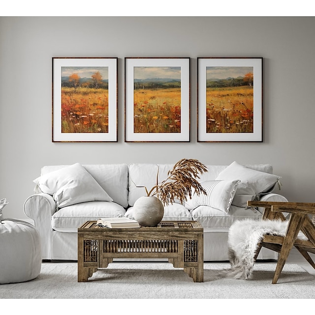  Impressões em tela de arte de parede de paisagem de outono e fotos de pôsteres pintura em tecido decorativo para fotos de sala de estar sem moldura