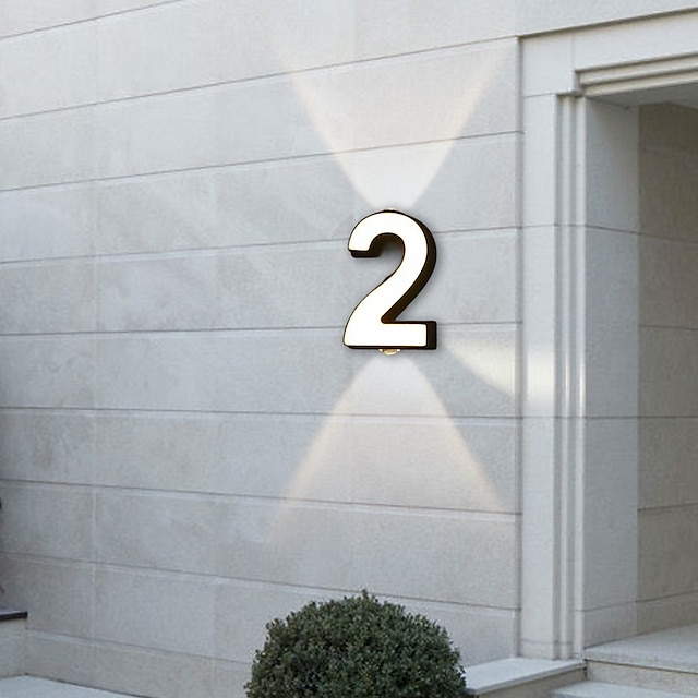  numeri civici a led applique da parete esterna ip65 numero di indirizzo di casa galleggiante a led impermeabile numeri civici grandi e moderni in acciaio inossidabile per esterno, cortile, strada 110-240v