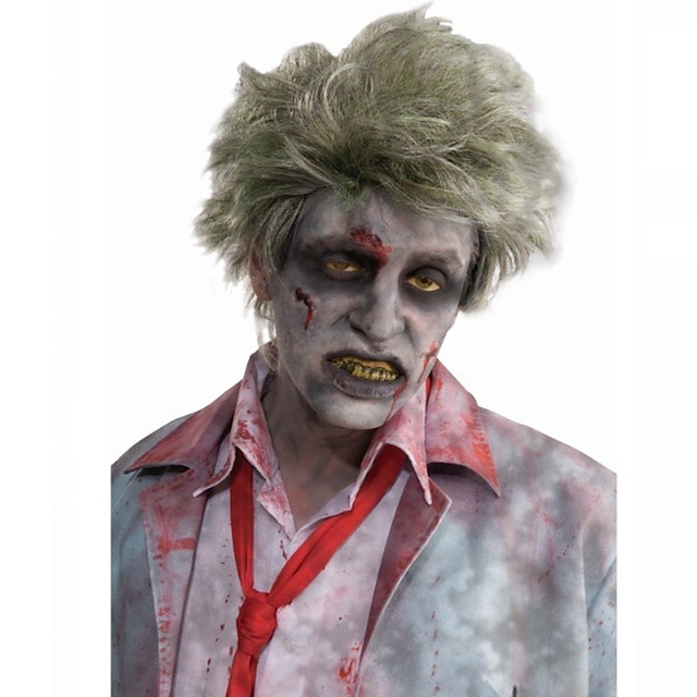  Peluca de zombie grave pelucas de fiesta de cosplay de halloween