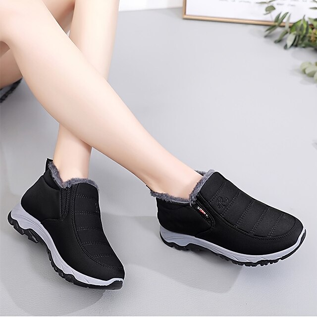 Women's Boots Snow Boots Comfort Shoes Daily Booties Ankle Boots Flat Heel Round Toe Plush