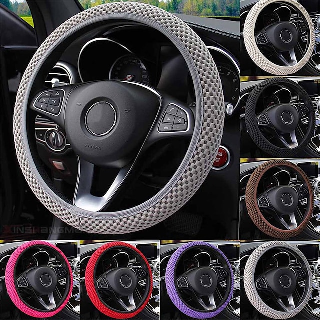 1pc Light ice wire steering wheel cover universal 38CM wear-resistant non-slip car modification accessories car accessories without inner ring