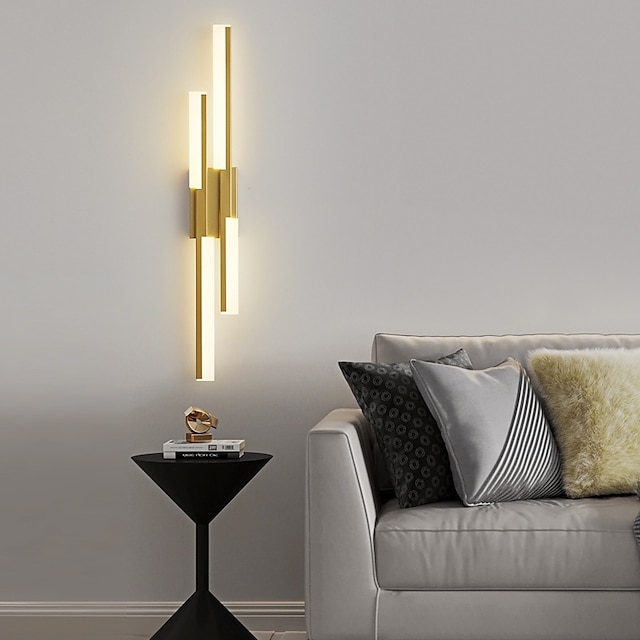  lightinthebox luminária de parede led de 74 cm luminária de parede led de acrílico luminária de parede longa para varanda adequada para sala de estar branco quente 110-240v