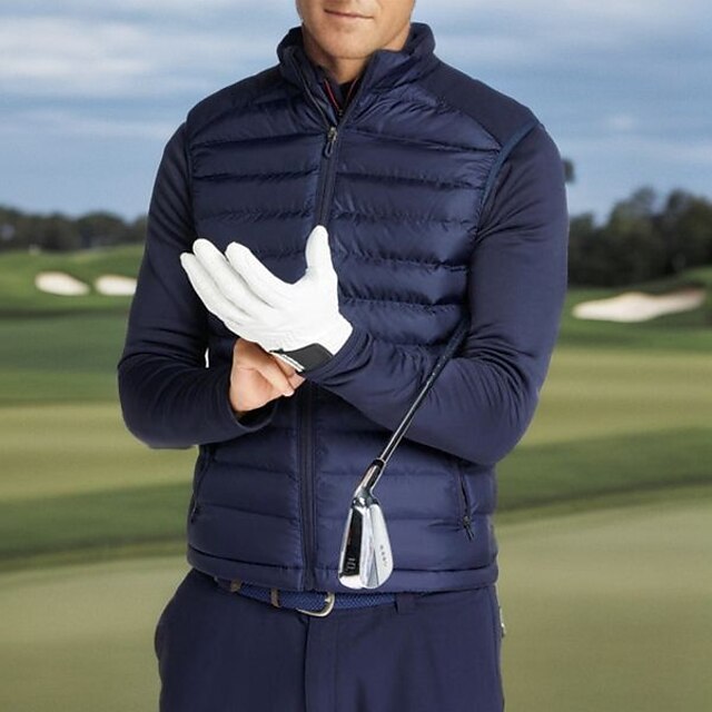 Men's Golf Jacket Golf Vest Navy Black Sleeveless Thermal Warm Sun