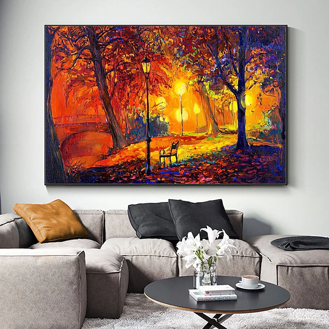 Mintura Handmade Abstract Tree Landscape Oil Paintings On Canvas Wall Art Decoration Modern Picture For Home Decor Rolled Frameless Unstretched Painting 17