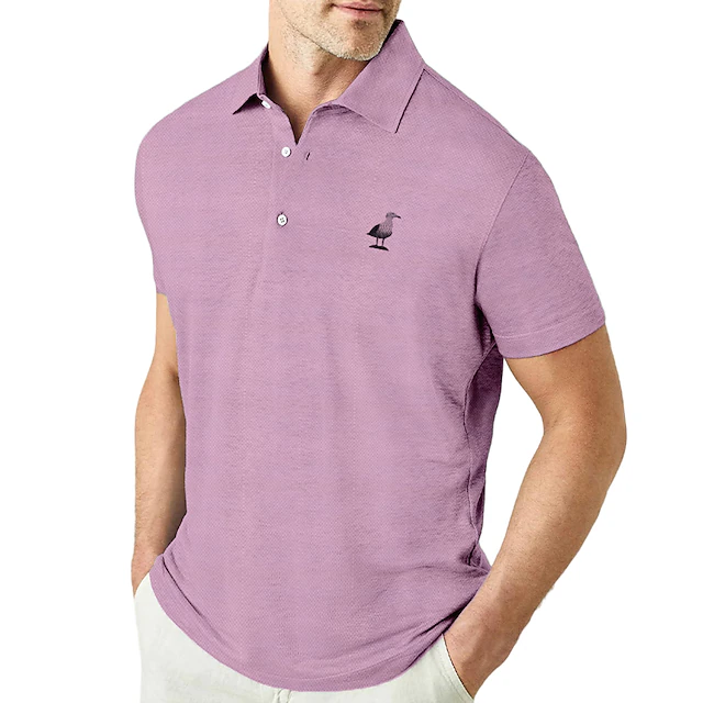 Men's Button Up Polos Lapel Polo Cotton Polo Shirt Graphic Polo Polo ...
