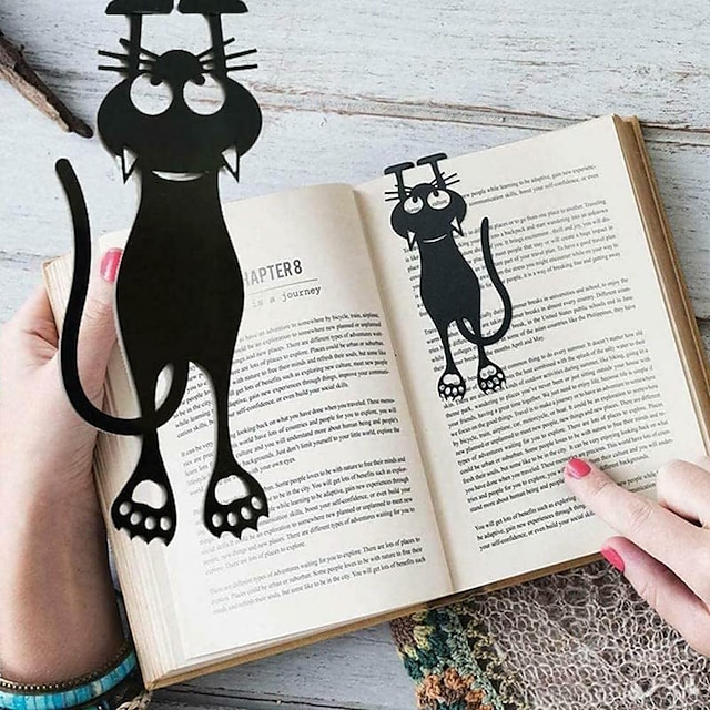  Katze niedliche Lesezeichen Lesegeschenke, Cartoon kreatives Lesezeichen wiederverwendbares personalisiertes Lesezeichen multifunktionale hohle Kätzchen-Lesezeichen, leicht zu tragen für Katzenliebhaber zu Hause, im Büro, in der Schule