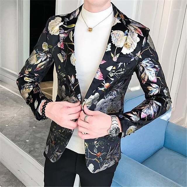 Christmas Mens Graphic Jacket Floral Prints Fashion Streetwear Business ...