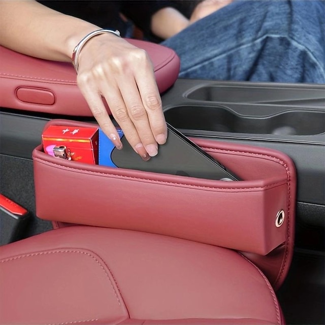  1 bolsillo lateral para consola de coche de piel sintética, la solución de almacenamiento perfecta para el espacio del asiento para los fans de los motores en general.