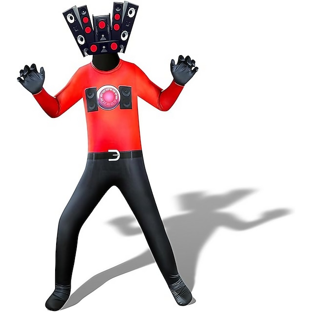  skibidi toaletní kostým pro chlapce a dospělého televizního muže kameramana cosplay dětské videohry overal na halloween s maskou