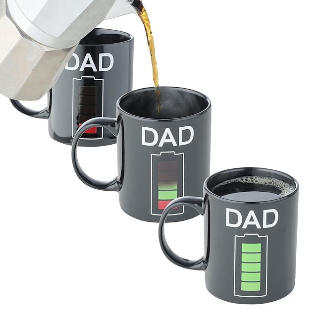  Changing Color Mugs Heat Change Mug for Dad - Christmas Gifts from Daughter - Thermal Heat Activated, Battery - Dad Birthday Gift & Christmas Gifts for Dad - Heat Changing Mugs - Christmas Gift