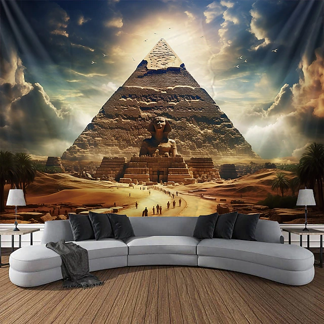 Egyptian Pyramid Hanging Tapestry Wall Art Large Tapestry Mural Decor Photograph Backdrop Blanket Curtain Home Bedroom Living Room Decoration 18