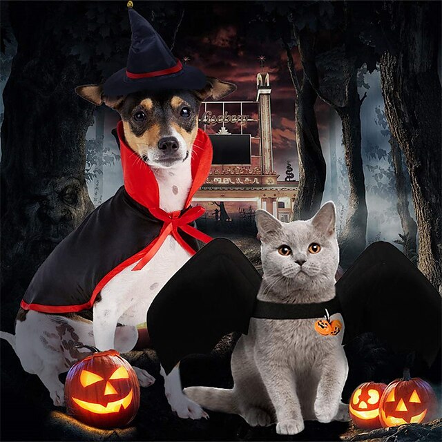  Perros Gatos Bandanas y Sombreros Capa Traje de Halloween Moda Gracioso Invierno Transpirable Suave Lavable Cómodo Exterior Víspera de Todos los Santos Casual Diario Ropa para perros for Bichón Fris