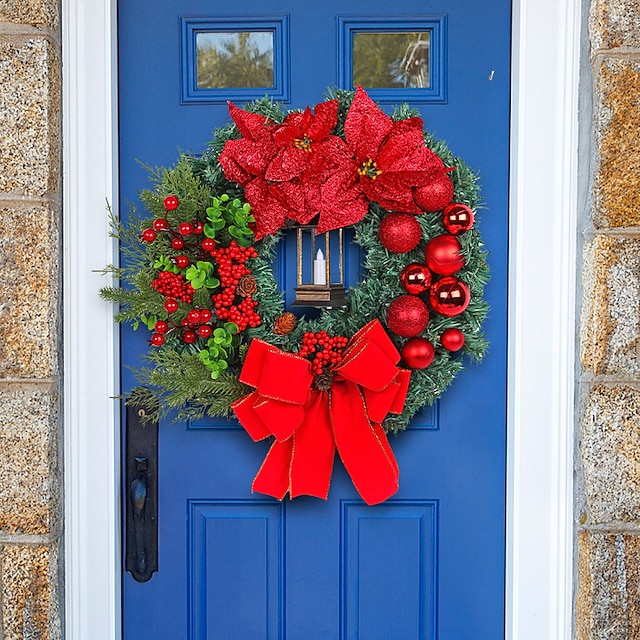 Large Artificial Christmas Wreaths with Light for Front Door, Xmas ...