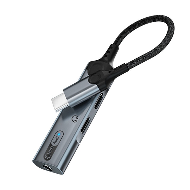  Neuer 3-in-1-USB-C-Audio-Ladesplitter Typ C auf 3,5-mm-Buchse + Dual-Typ-C-Kopfhörerbuchsenadapter