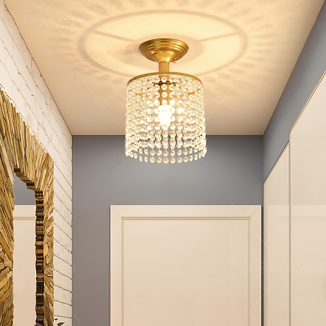  Crystal Chandelier Flush Ceiling Light  Raindrop Crystal Pendant Light Decoration for Bedroom Hallway Living Room 110-240V