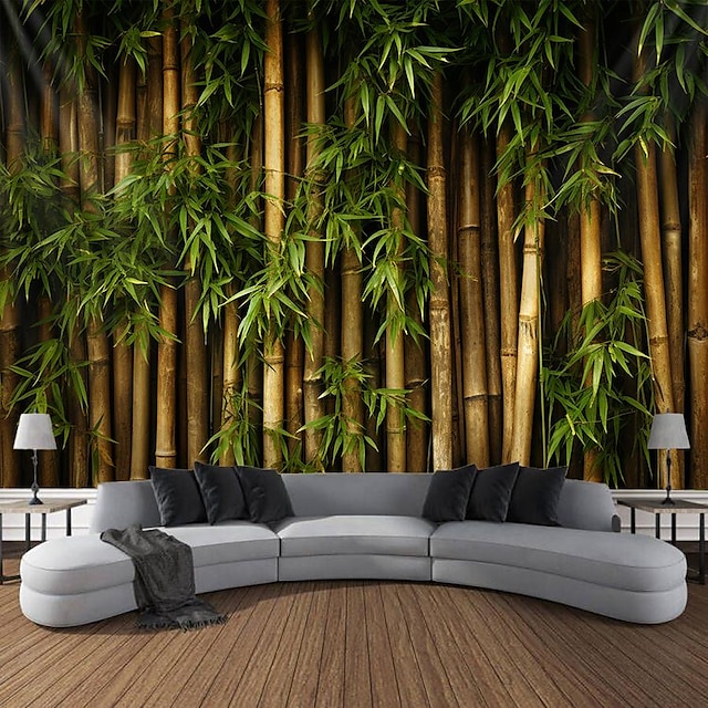  peisaj de bambus agățat tapiserie artă de perete tapiserie mare decor mural fotografie fundal pătură perdea acasă dormitor living decor