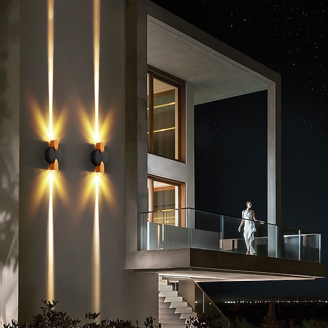  led væglamper geometrisk design vandtæt ip65 udendørs væglamper moderne minimalistisk stil aluminium stue soveværelse korridor væglampe 110-240v