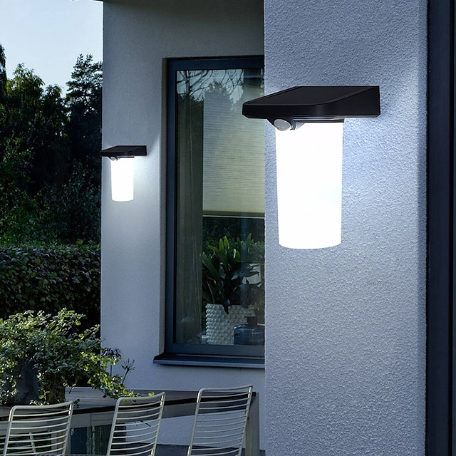  lumina solara de gradina cu senzori umane in aer liber, rezistenta la apa, pentru curte in aer liber, balcon, vile, verandă, iluminat peisaj din curte